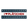 I love Plätzchen Metallschild mit Weihnachtsmuster Motiv - Weihnachten Herz Schnee Sterne Punkte Muster