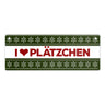 I love Plätzchen Metallschild mit Weihnachtsmuster Motiv - Weihnachten Herz Schnee Sterne Punkte Muster