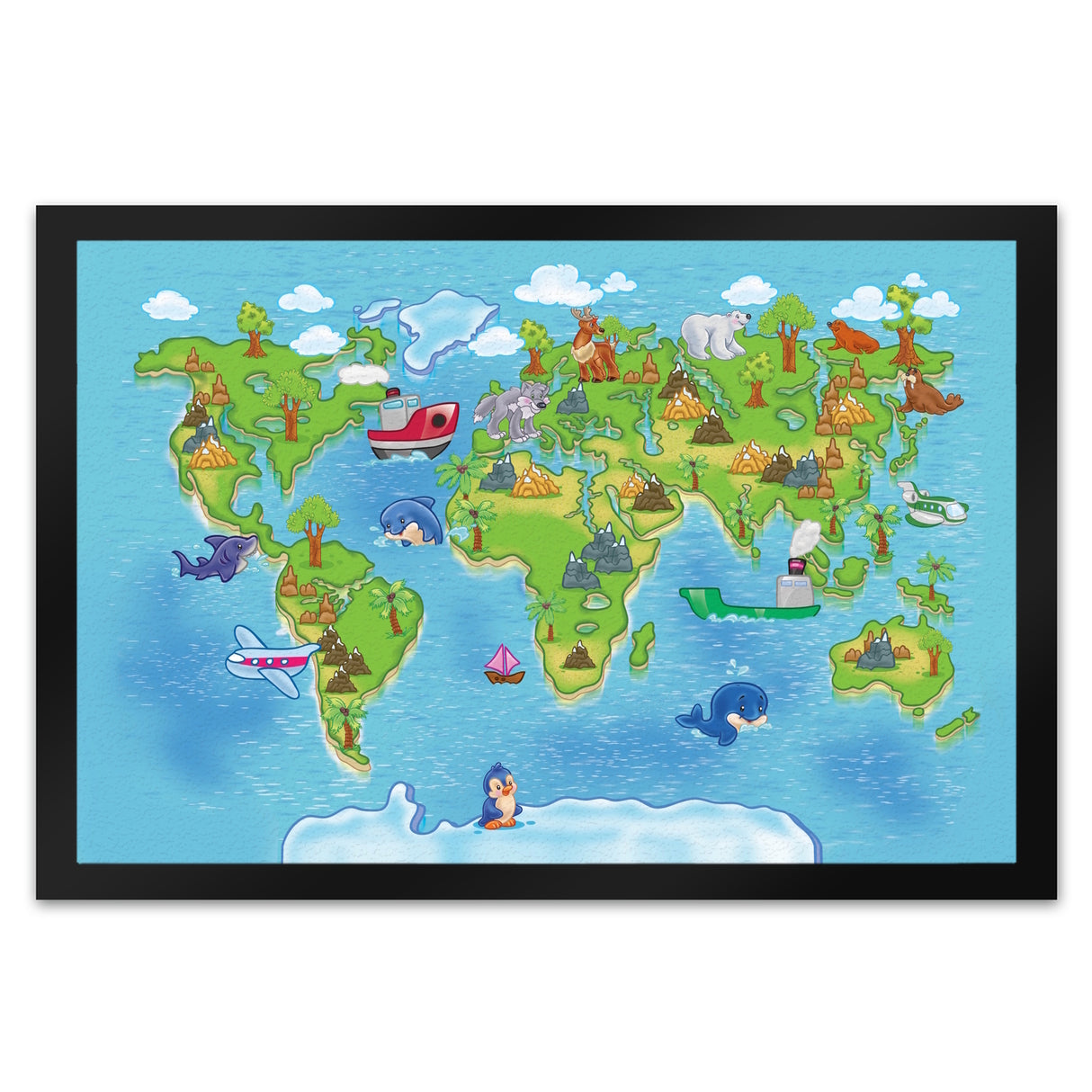 Kinder Weltkarte Fußmatte