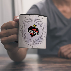 Superpapa Kaffeebecher mit Superheldensymbol
