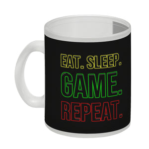 Kaffeebecher Eat. Sleep. Game. Repeat. Zocker Tasse für Gamer