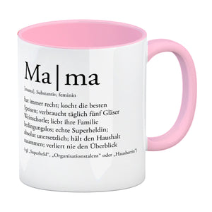 Mama Kaffeebecher mit lustiger Worterklärung