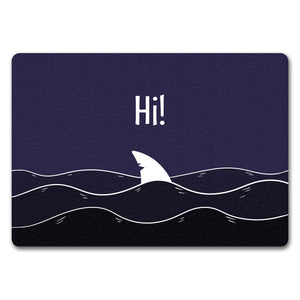 Hi! Lustige Hai Fußmatte mit Haifischflosse und Meeresmotiv