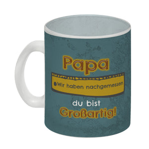 Kaffeebecher Papa du bist großartig - Meterstab Vatertag Geschenk