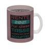 Rente Kaffeebecher - dafür musste ich lange arbeiten - Vintage Tasse bedruckt im retro Stil mit Rentner Spruch - spülmaschinenfest und mikrowellengeeignet bei 330ml Inhalt