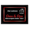 Hier wohnen Opa und Oma Fußmatte - Elternregeln enden hier mit Herz