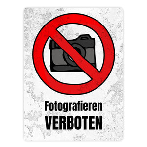 Fotografieren verboten Verbotsschild im Comic-Stil
