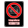 Fotografieren verboten Verbotsschild im Comic-Stil