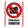 Fotografieren verboten Verbotsschild im Comic-Stil