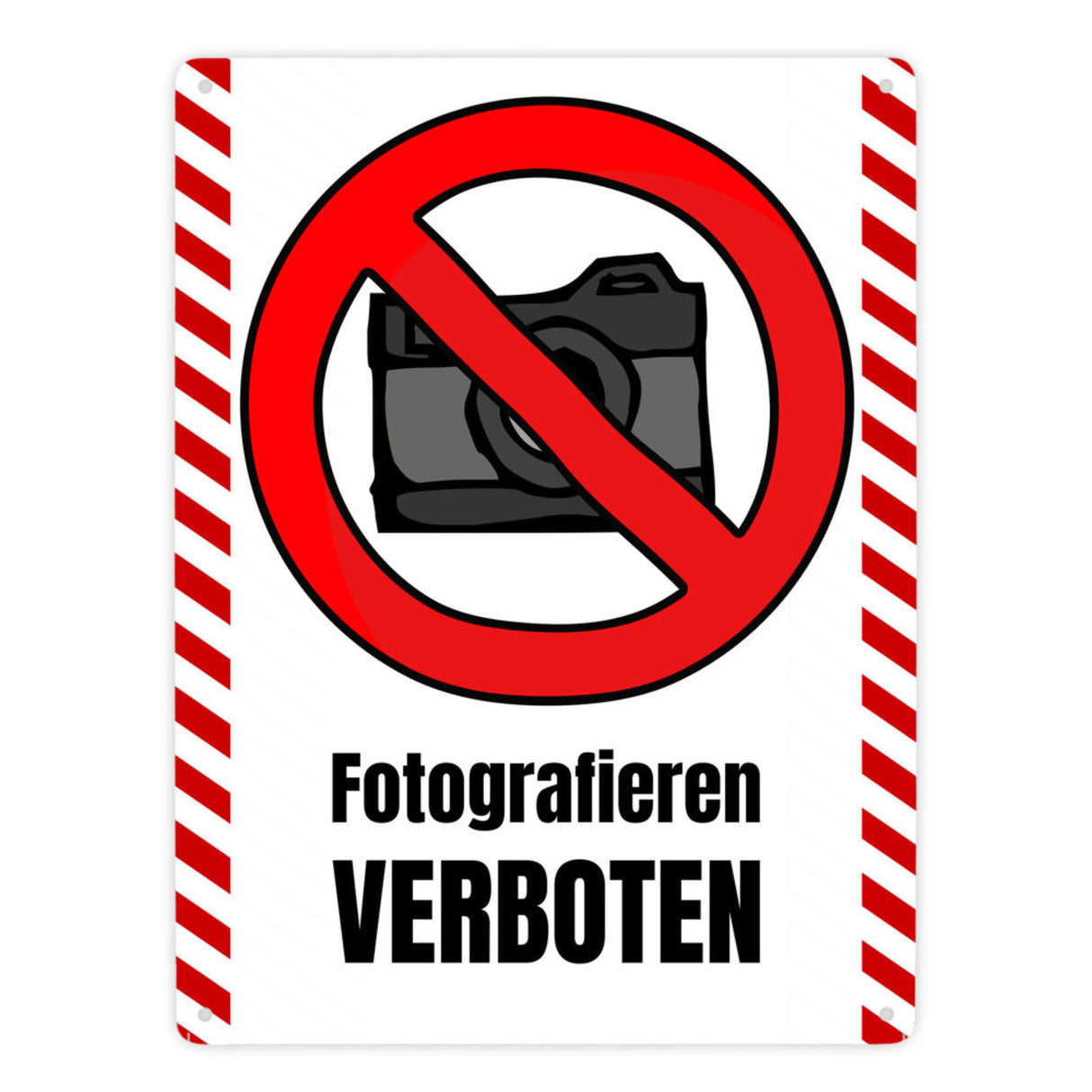 Fotografieren verboten Verbotsschild im Comic-Stil