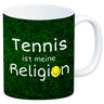 Fussball ist meine Religion Kaffeebecher mit Fussballmotiv