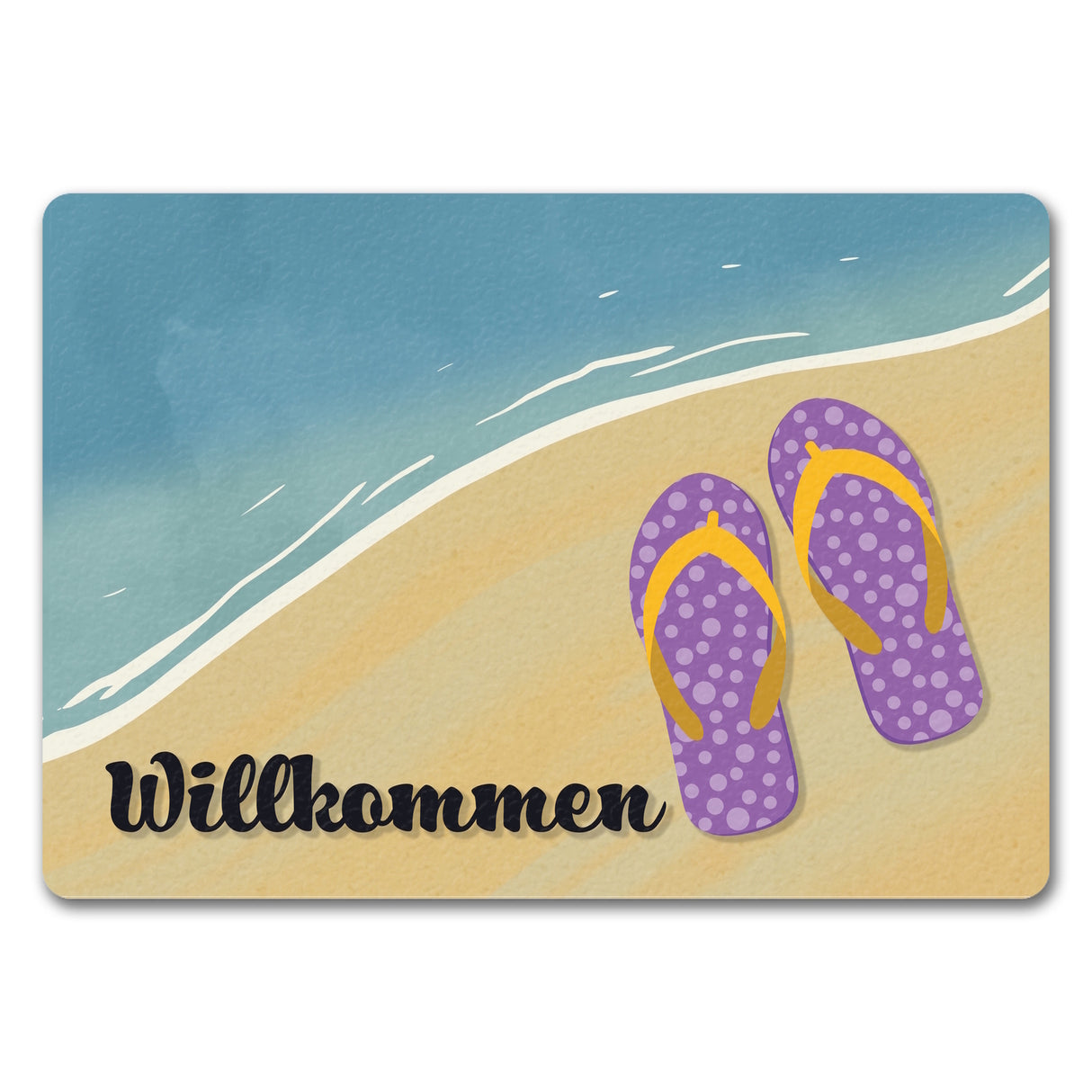 Willkommen - Fußmatte mit Strandmotiv