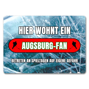 Hier wohnt ein Augsburg-Fan Fußmatte in 35x50 cm mit Eishallen Boden-Motiv