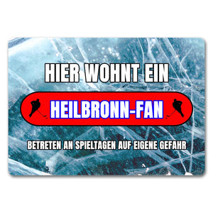 Hier wohnt ein Heilbronn-Fan Fußmatte in 35x50 cm mit Eishallen Boden-Motiv