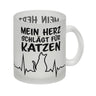 Mein Herz schlägt für Katzen Kaffeebecher mit süßem EKG Motiv