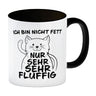 Ich bin nicht Fett nur sehr fluffig Kaffeebecher mit lustiger Katze