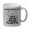 Ich bin nicht Fett nur sehr fluffig Kaffeebecher mit lustiger Katze