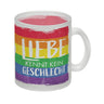 Liebe kennt kein Geschlecht Kaffeebecher mit Regenbogenflagge