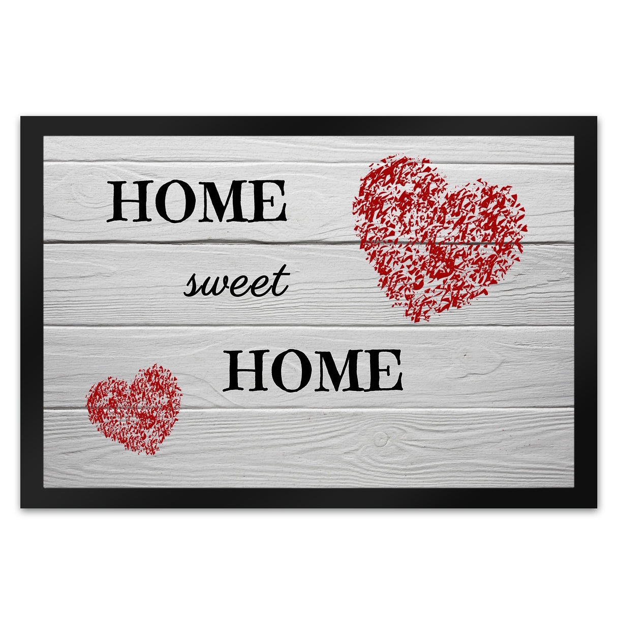 HOME sweet HOME Fußmatte in 35x50 cm mit Herz und in Holzoptik