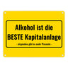 Metallschild in 15x20 cm mit Alkohol-Spruch 7 Bier sind auch ein Schnitzel