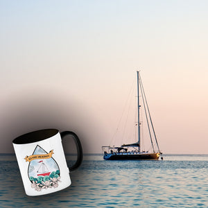 Kaffeebecher Urlaubweh mit maritimen Motiven Fernweh Nordsee Schifffahrt