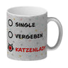 Kaffeebecher mit Motiv - Katzenlady Single Vergeben zum Ankreuzen