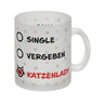 Kaffeebecher mit Motiv - Katzenlady Single Vergeben zum Ankreuzen