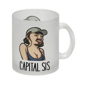 Rapper-Wortspiel Kaffeebecher Capital Sis Tasse für einen Rap-Fan