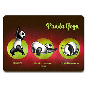 Panda Yoga Fußmatte mit Yoga Übungen und Pandabären