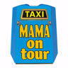 TAXI Mama on tour Parkscheibe in blau mit 2 Einkaufswagenchips