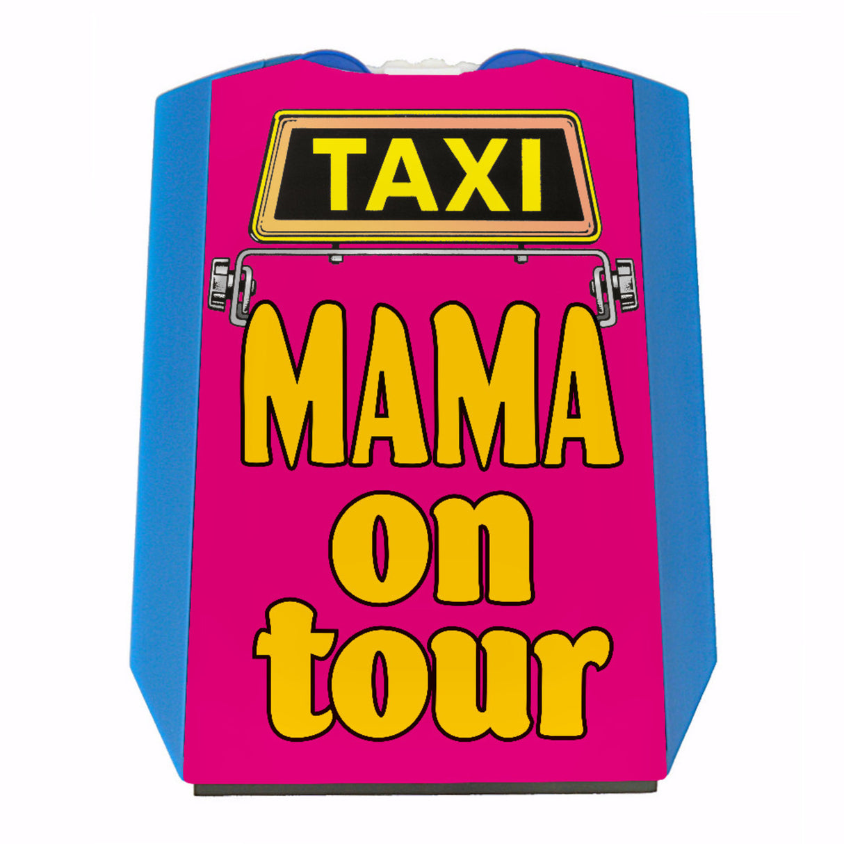 TAXI Mama on tour Parkscheibe in blau mit 2 Einkaufswagenchips