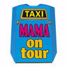 TAXI Mama on tour Parkscheibe in blau mit 2 Einkaufswagenchips