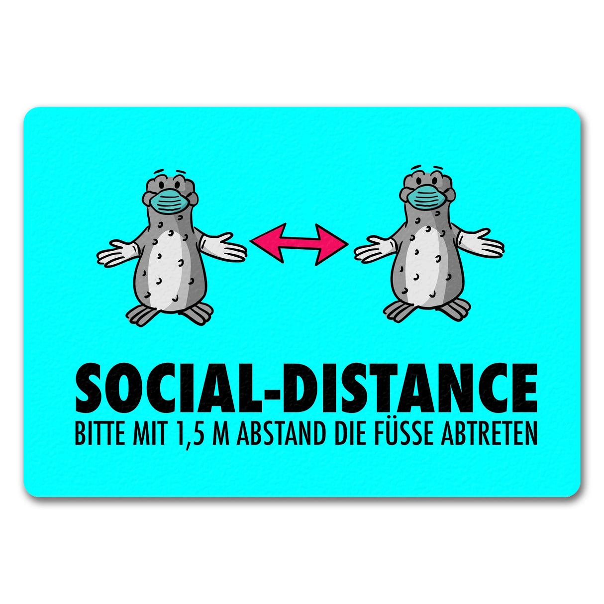 Social-Distance Fußmatte mit Seeleoparden für die Abstandsregelung