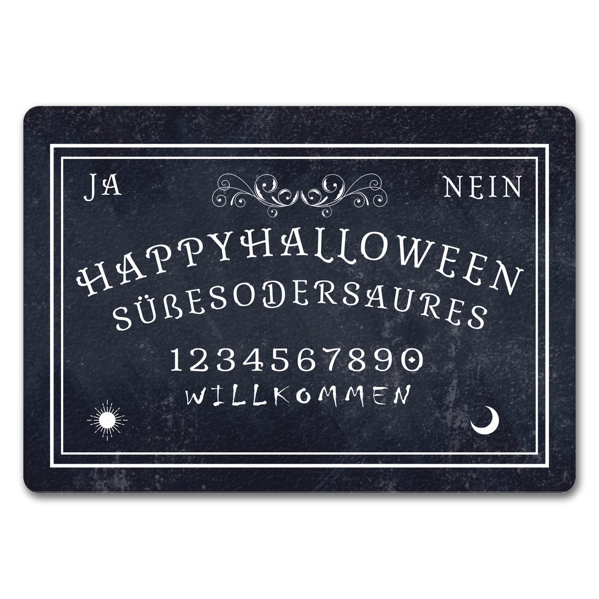 Fußmatte im Ouija Brett Design - Happy Halloween Süßes oder Saures