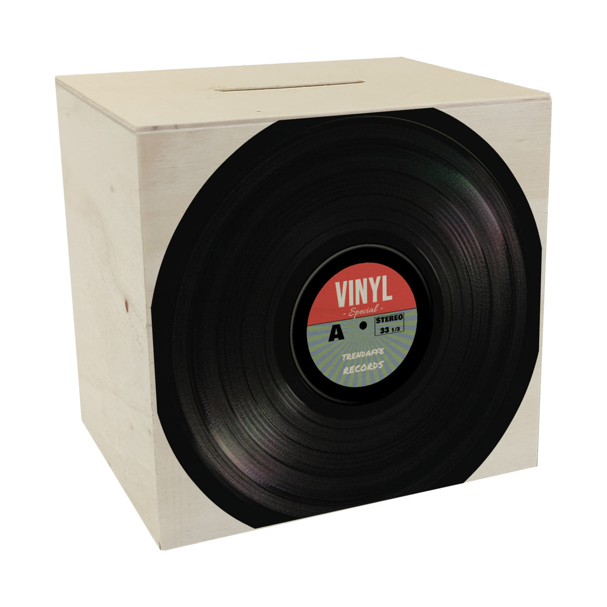 Spardose aus Keramik im Retro Vinyl Schallplattendesign RocknRoll-Stil