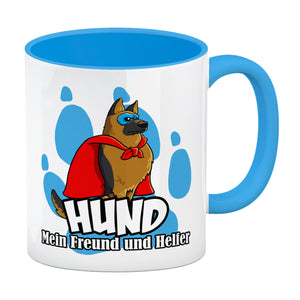Kaffeebecher mit Superhelden - Schäferhund - Hund mein Freund und Helfer