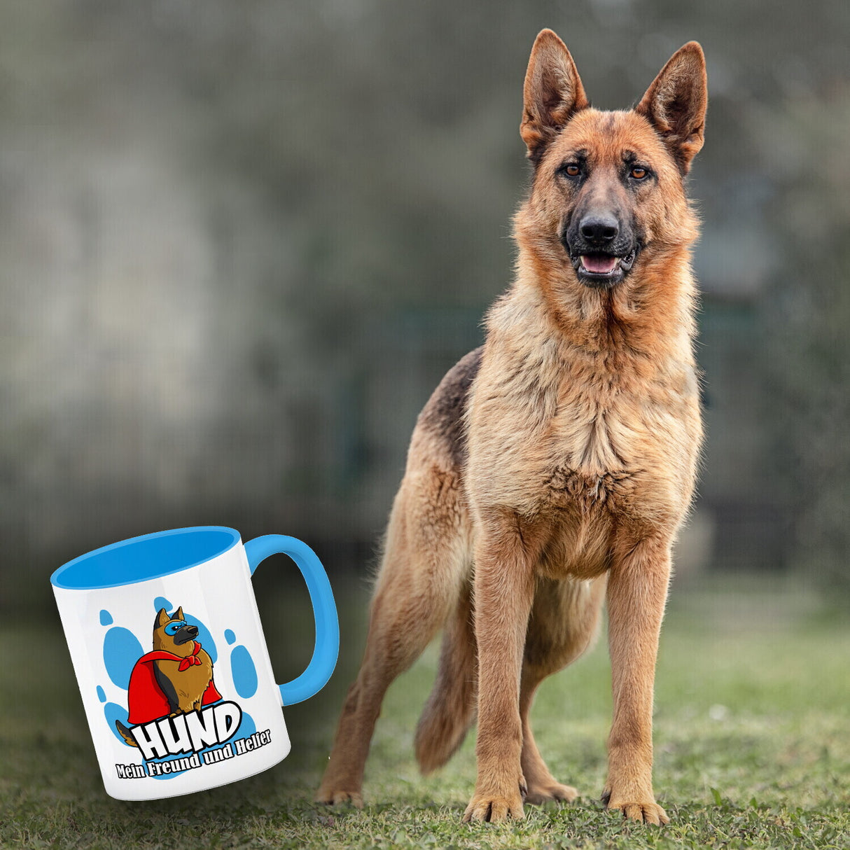 Kaffeebecher mit Superhelden - Schäferhund - Hund mein Freund und Helfer