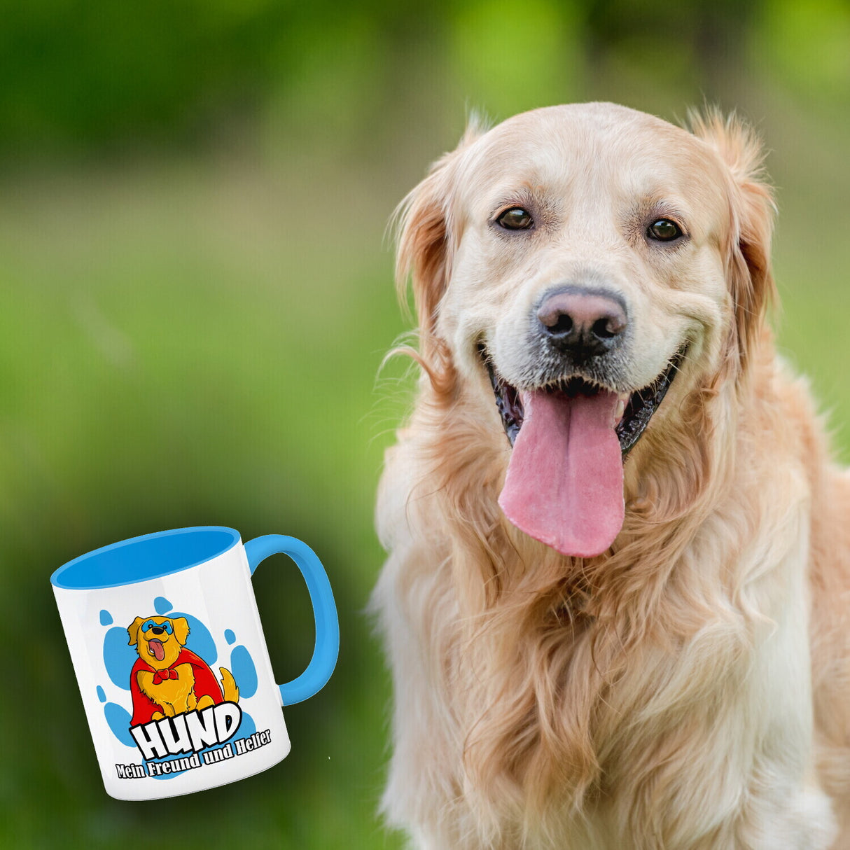 Kaffeebecher mit Superhelden - Golden Retriever - Hund mein Freund und Helfer