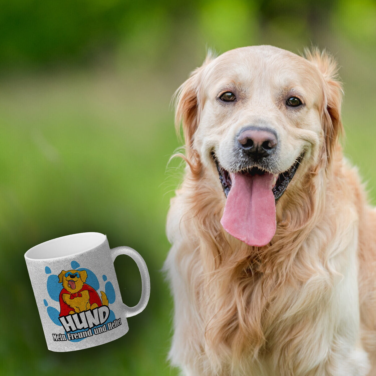 Kaffeebecher mit Superhelden - Golden Retriever - Hund mein Freund und Helfer