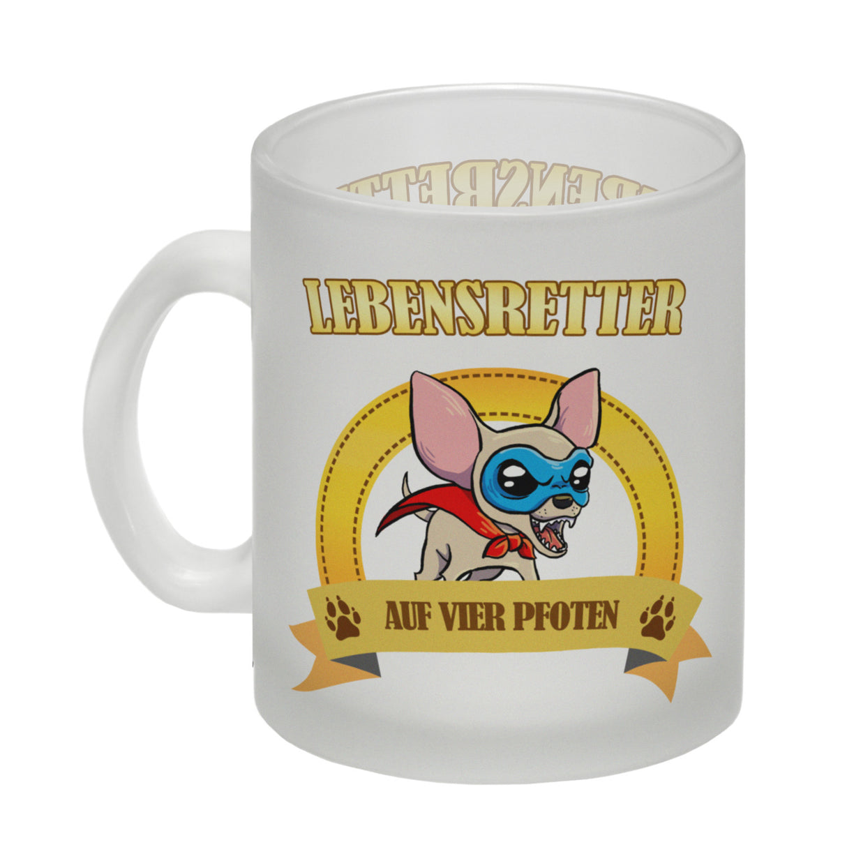 Kaffeebecher mit Superheld - Chihuahua - Lebensretter auf vier Pfoten