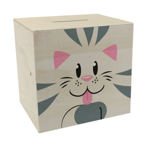 Spardose aus Keramik mit niedlichem Katzen-Gesicht - für kleine Kinder