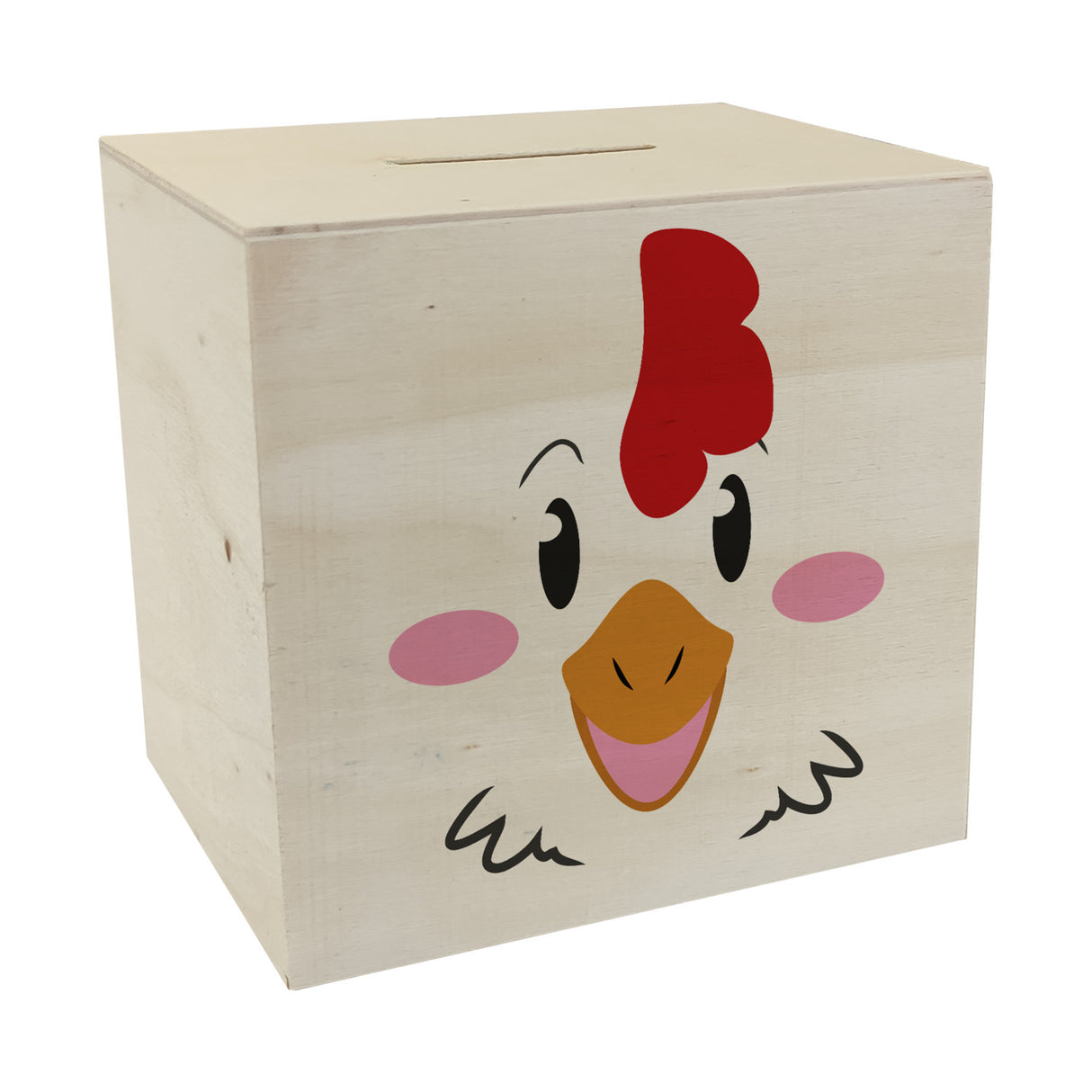 Spardose aus Keramik mit niedlichem Hühner-Gesicht - für kleine Kinder