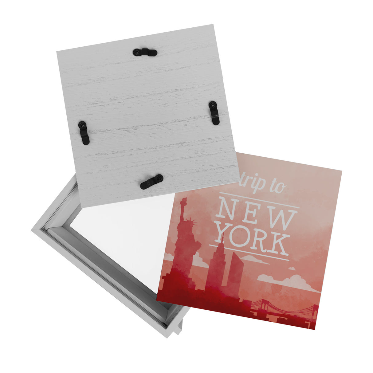 Spardose mit schönem Motiv und Text - Trip to New York in rot
