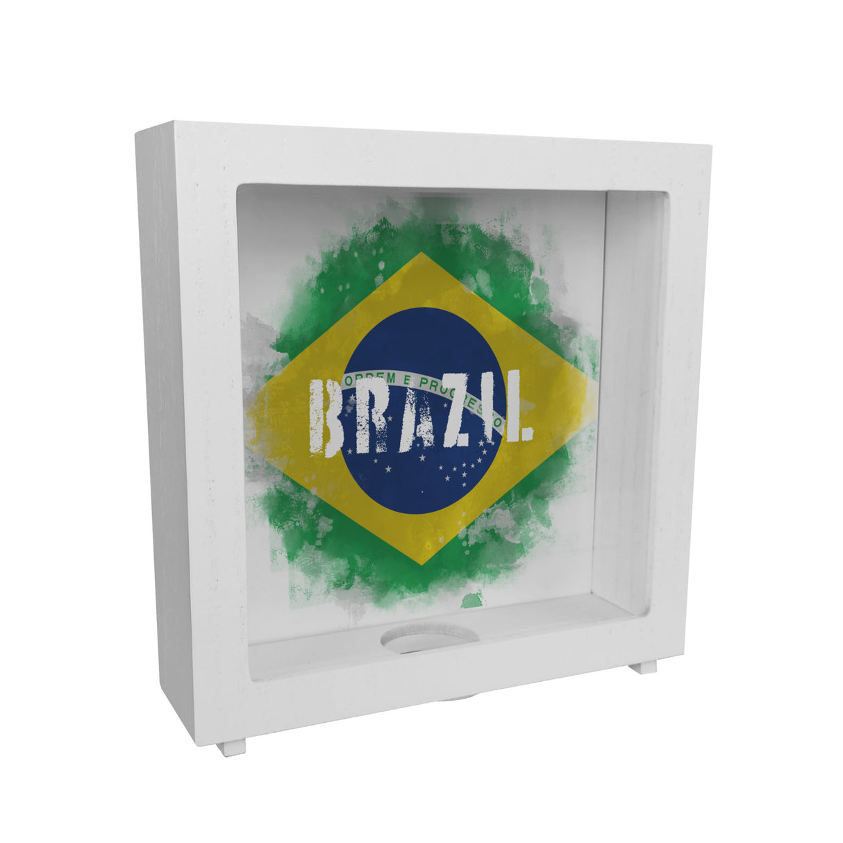 Spardose mit Brasilien-Flagge im Used Look - Sparschwein für Urlauber