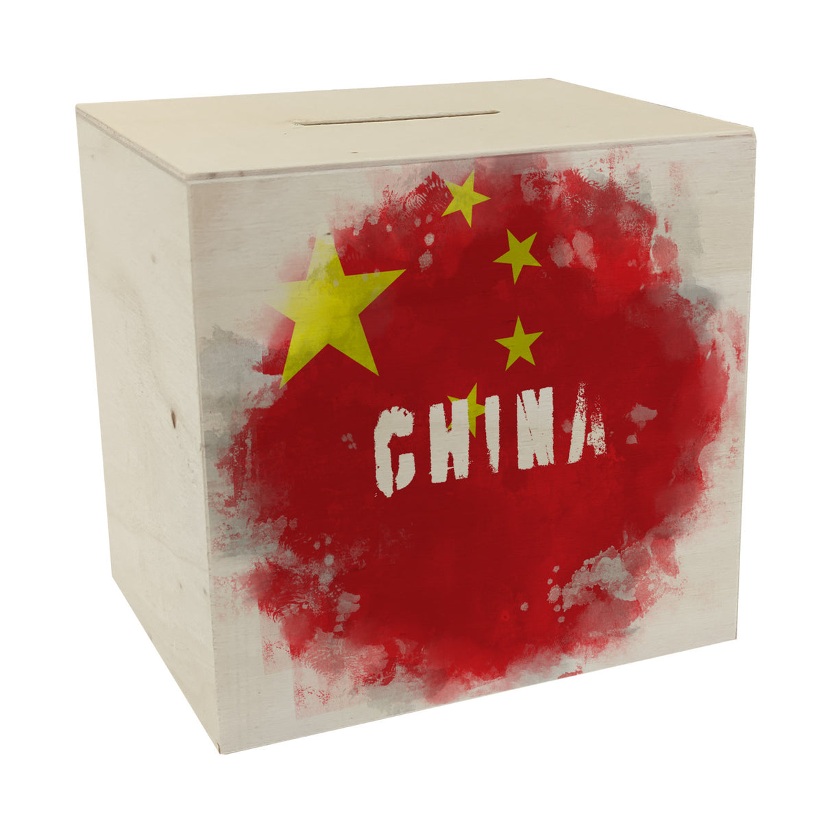 Spardose mit China-Flagge im Used Look - Sparschwein für Urlauber