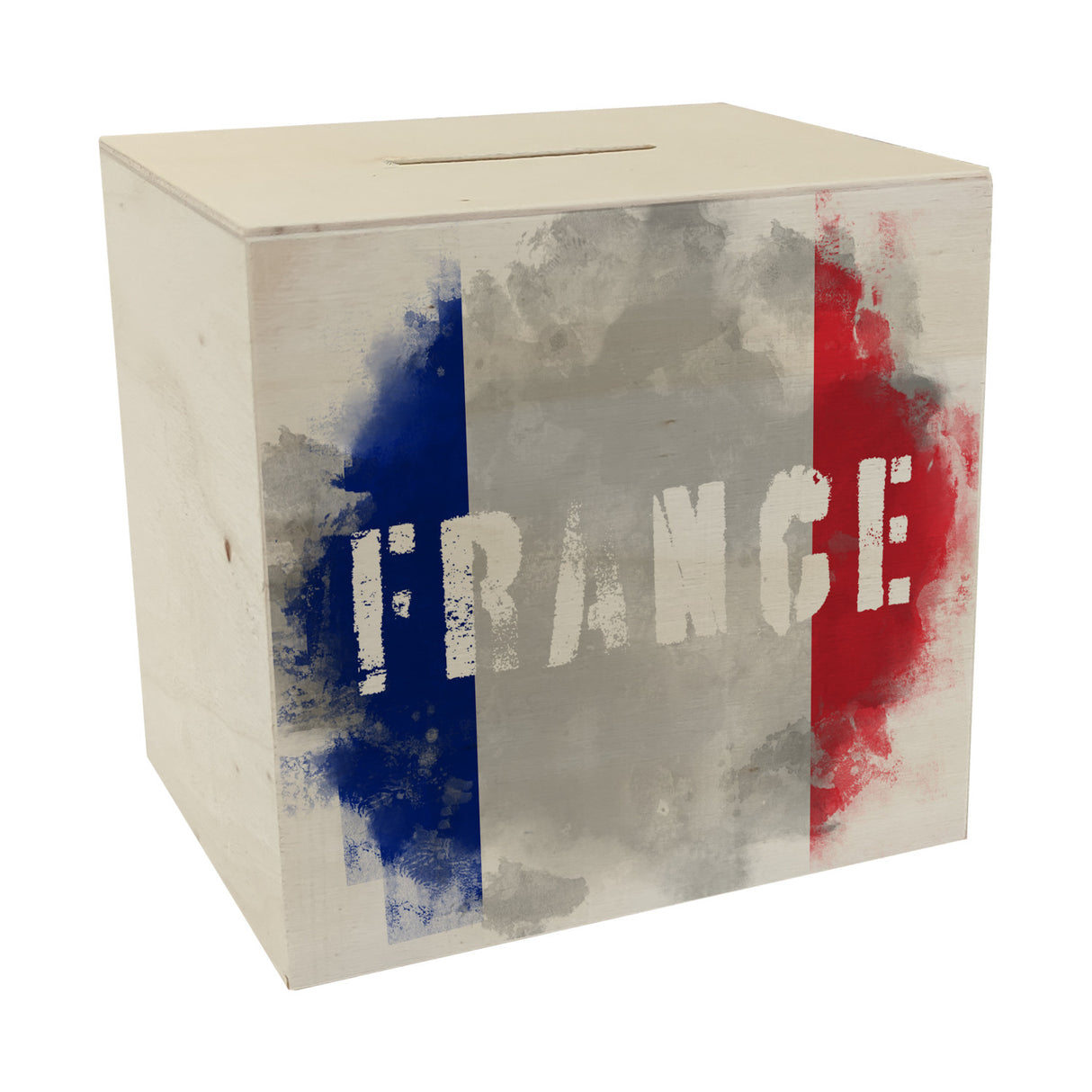 Spardose mit Frankreich-Flagge im Used Look - Sparschwein für Urlauber