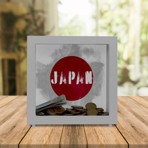 Spardose mit Japan-Flagge im Used Look - Sparschwein für Urlauber