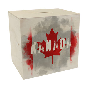 Spardose mit Kanada-Flagge im Used Look - Sparschwein für Urlauber