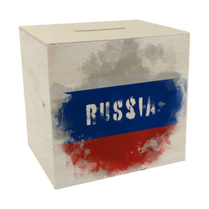 Spardose mit Russland-Flagge im Used Look - Sparschwein für Urlauber