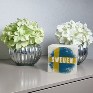 Spardose mit Schweden-Flagge im Used Look - Sparschwein für Urlauber
